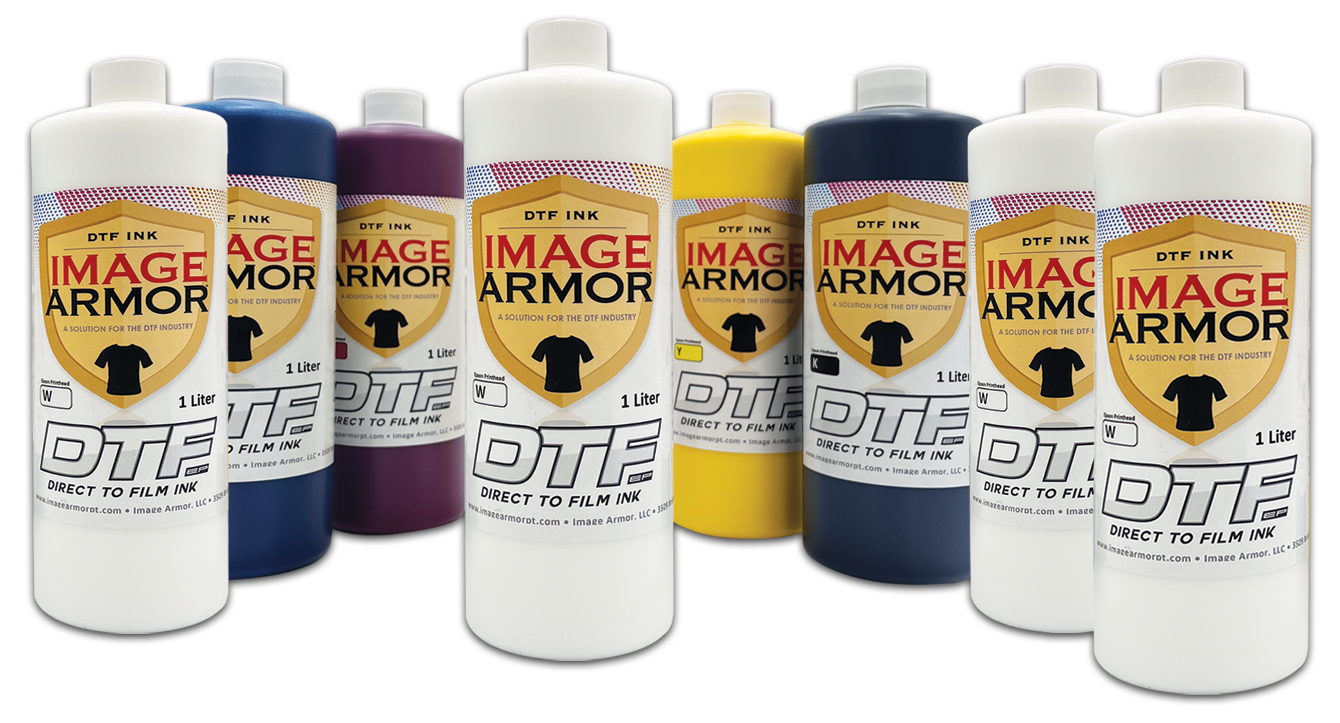 Image Armor DTF - FULL INK SET+ 4 WHITE + 1 EA CMYK – Image Armor DTG ...